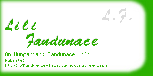 lili fandunace business card